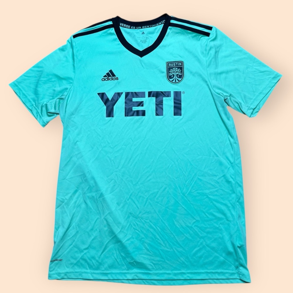 Adidas Austin FC Yeti Soccer Jersey 2022 Green Kit Preowned